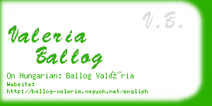 valeria ballog business card